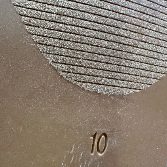 Steve Madden | Size 10 Alita Slip on Slide Sandals Gold Tone Black Hardware - Picture 7 of 11